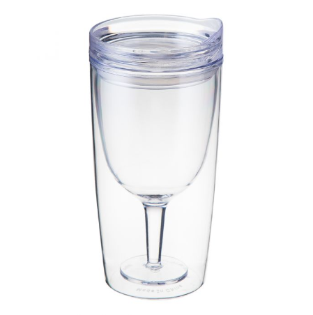SPILL PROOF WINE SIPPY CUP CRYSTAL CLEAR TRAVINO