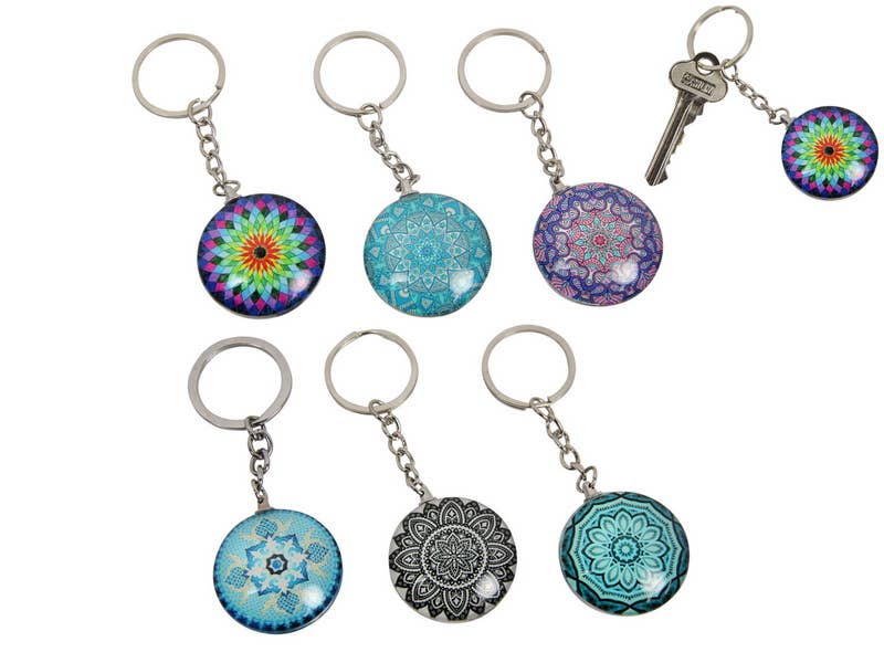 3.5cm Boho Glass Key Ring 6 Asstd – The Caravan Shop
