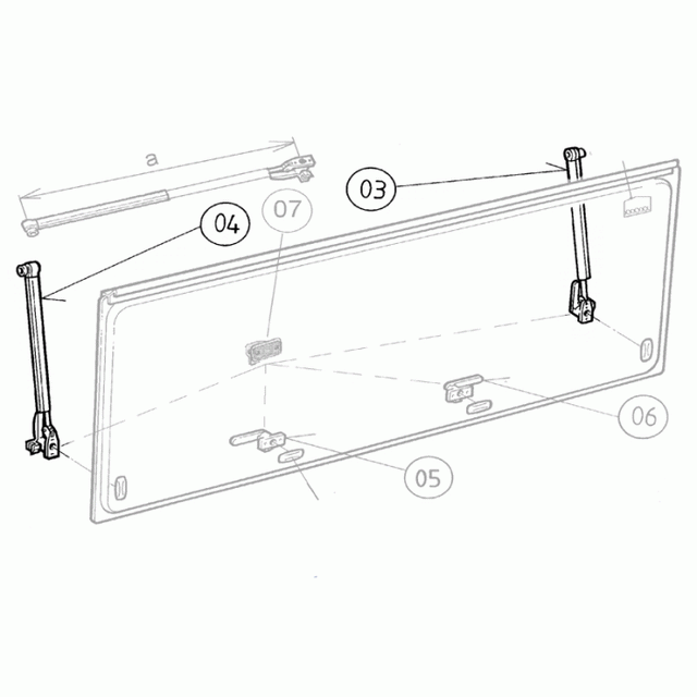 Window Stays/Strut (Pair) - Suit 450mm Seitz S4 Windows - VAM450Z